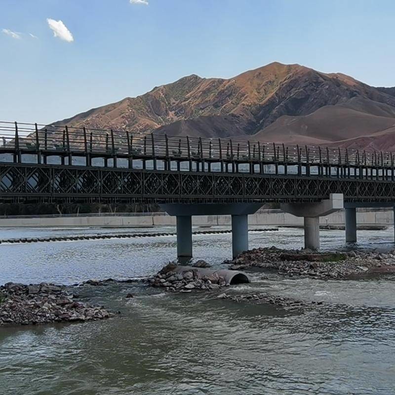 Durable Bailey Bridge Steel Q345B Hot Dip Galvanized Box Truss Bridge video