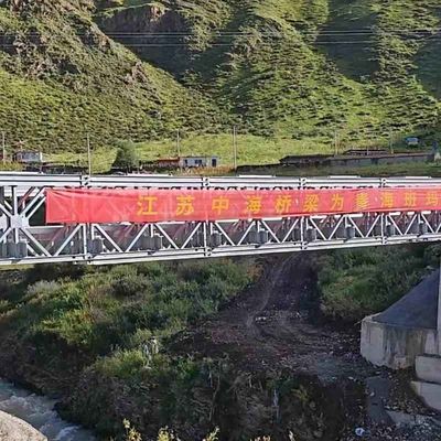 Painted Light Gray Steel Structure Bridge / Prefabricated Truss Pedestrian Bridge