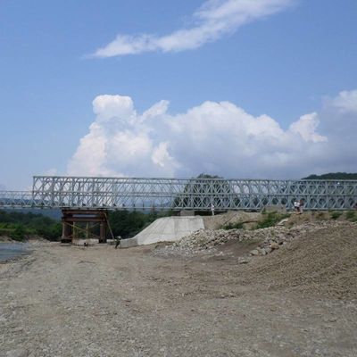 Q235 Prefabricated Steel Bridge  Steel Girder Bailey Bridge 7.35m 4.2m Width