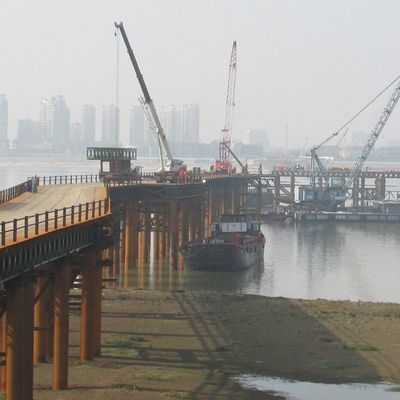 Q235 Large Span Light Steel Prefabricated Steel Bridge / Truss Bridges Galvanized