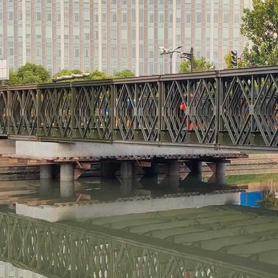 Pained Or Galvanized Portable Bridge / Panel Steel Truss Bridge Q345B