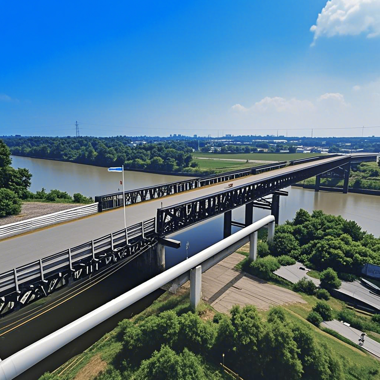 Pained Or Galvanized Steel Structures Modular Bailey Bridge Corrosion ...